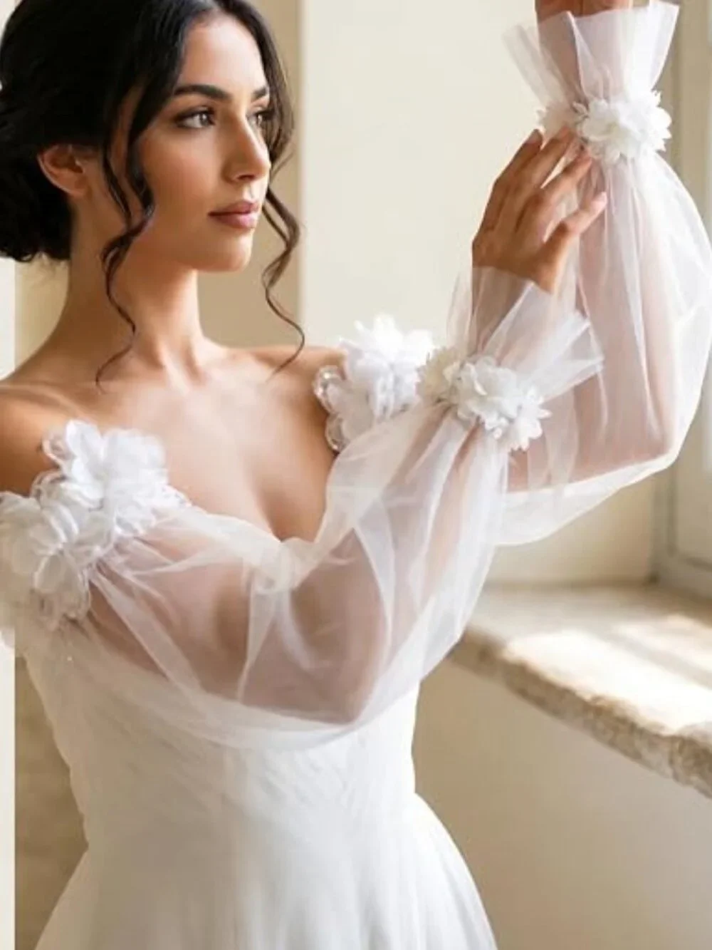 Bridal Detachable Sleeves Gloves
